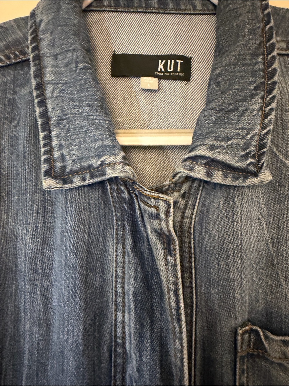 KUT from the Kloth brand size L Blue denim shirt/jacket - Picture 2 of 14